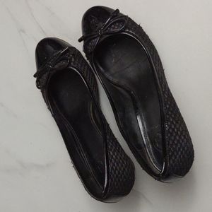 Tory Burch leather sole wedge shoes